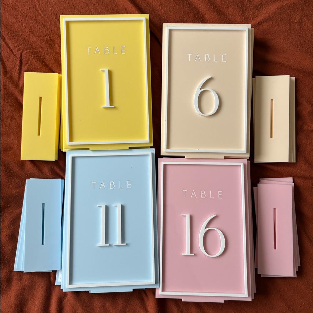 Acrylic colorful garden wedding table numbers‎ 1-20
